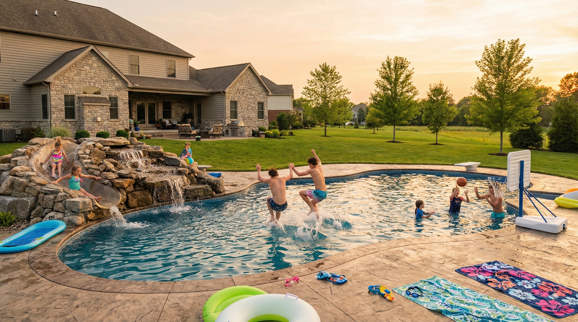 Custom pool installation in Pickerington, Ohio