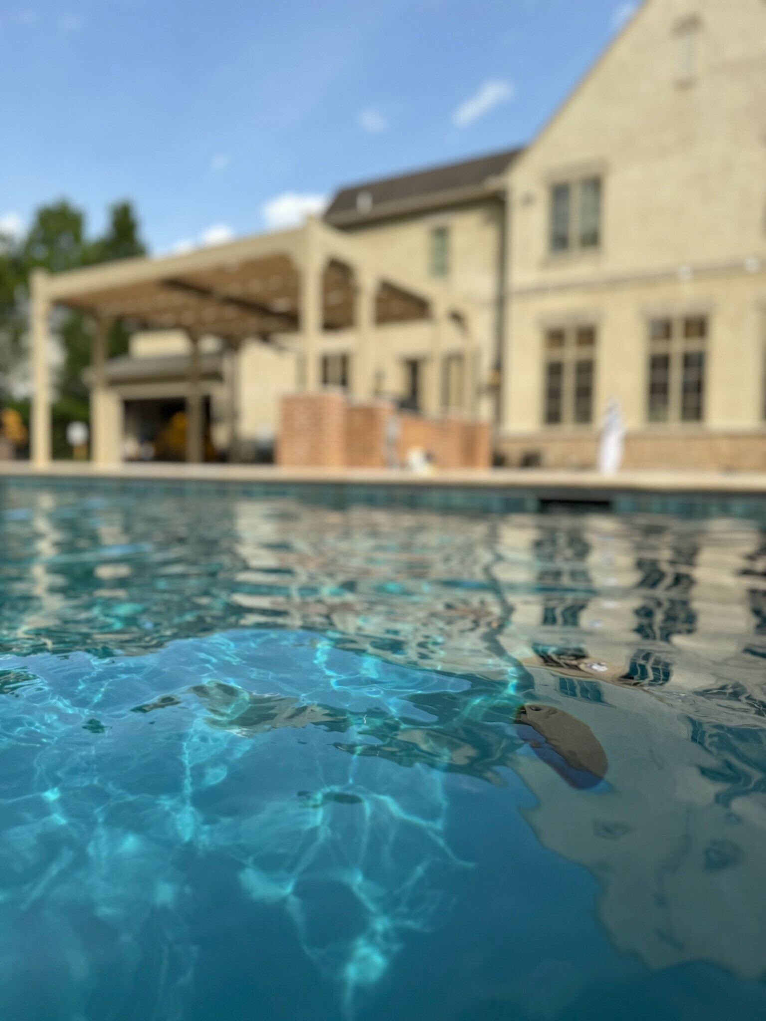 Pool with lighting at night