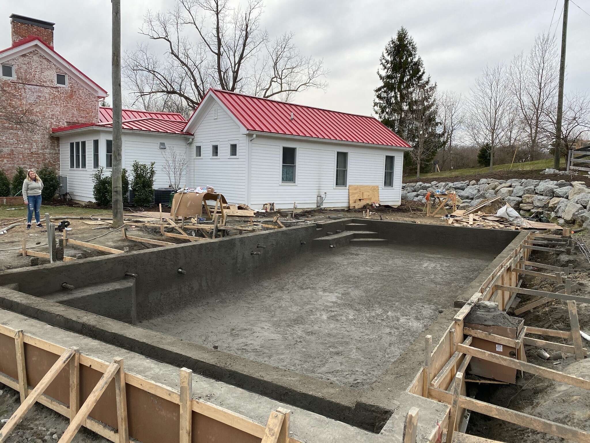 Backyard transformation with pool